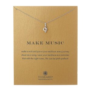 joyid delicate music note pendant necklace simple lovely clavicle necklace for women music lover musican gifts with meaning card(silver)