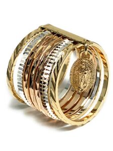 fran & co. gold plated women's tri-color virgin mary semanario ring virgen de guadalupe anillo (7)