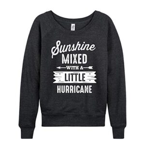 instant message - sunshine mixed hurricane - ladies lightweight french terry pullover - size medium heather charcoal