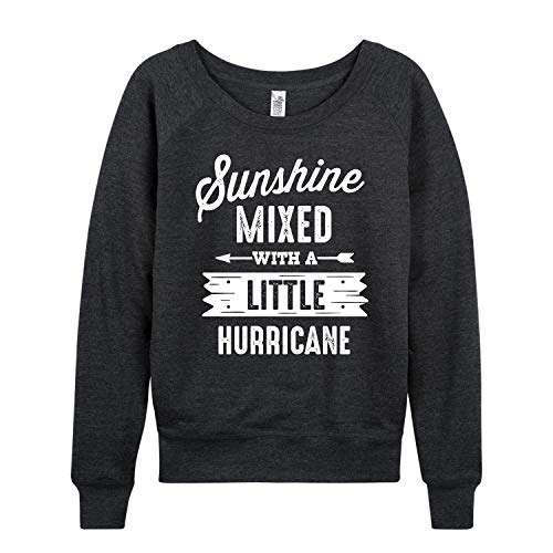 Instant Message - Sunshine Mixed Hurricane - Ladies Lightweight French Terry Pullover - Size Medium Heather Charcoal