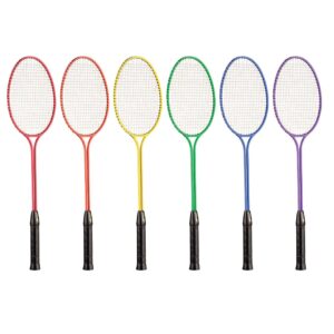 champion sports tempered steel twin shaft badminton racket - set of six colors