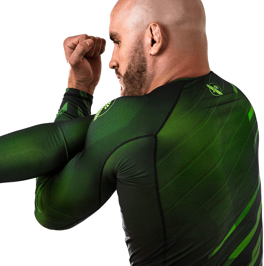 Hayabusa Metaru Long Sleeve Jiu Jitsu Rashguard - Green, Small