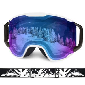 Extra Mile Ski Goggles, Anti-Fog Protection Snowboard Dual Lens for Men Women