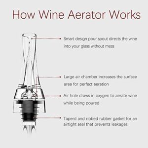 Wine Aerator Pourer - Premium Aerating Pourer and Decanter Spout - Red Wine Aerator Kit