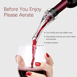 Wine Aerator Pourer - Premium Aerating Pourer and Decanter Spout - Red Wine Aerator Kit