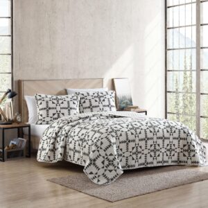 Eddie Bauer - Queen Quilt Set, Reversible Cotton Bedding with Matching Shams, Lightweight Home Decor for All Seasons (Arrowhead Charcoal, 3 pcs, Queen)