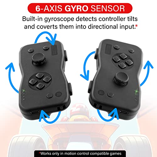 Nyko Dualies Controller Set for Nintendo Switch -Black: Comfortable, Responsive, and Precise Wireless Gaming with Motion Control, USB C Charge Cable. Joycon Alternative