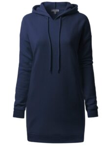 design by olivia women's casual oversized fleece hoodie sweatshirts loose pullover tunic fall outfits s~3x navy blue ml