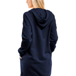 Design by Olivia Women's Casual Oversized Fleece Hoodie Sweatshirts Loose Pullover Tunic Fall Outfits S~3X Navy Blue ML