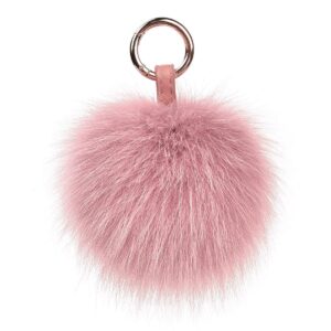 Genuine Fox Fur Pom Pom Keychain Bag Purse Charm large Fluffy Fur Ball Keychains