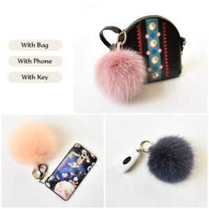 Genuine Fox Fur Pom Pom Keychain Bag Purse Charm large Fluffy Fur Ball Keychains