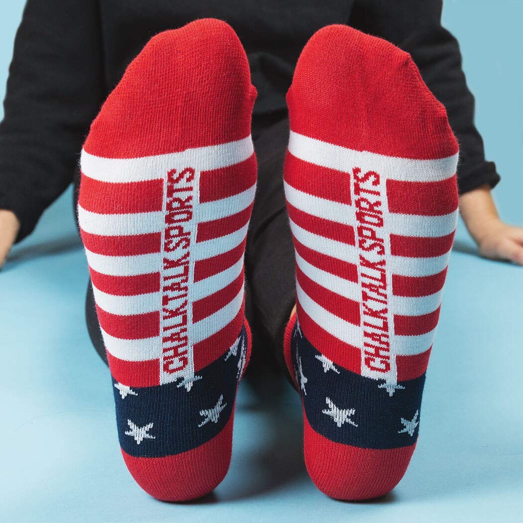 ChalkTalkSPORTS Soccer Athletic Ankle Socks | USA Patriotic Soccer