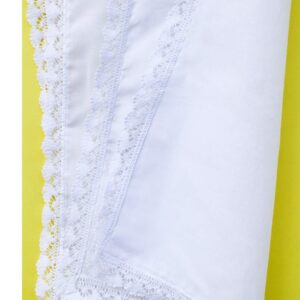 COCOUSM New Ladies White Cotton Handkerchiefs Crochet Lace Hanky -30cm