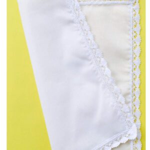 COCOUSM New Ladies White Cotton Handkerchiefs Crochet Lace Hanky -30cm