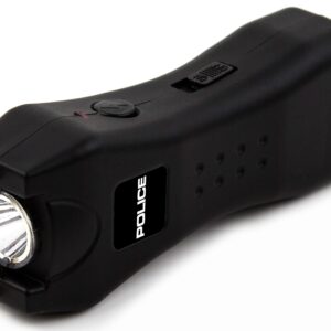 Police Stun Gun 618 - Mini Rechargeable with LED Flashlight, Black