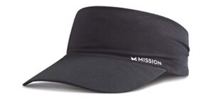 mission cooling visor, black - unisex fit for men & women - lightweight & durable - cools up to 2 hours - upf 50 sun protection - machine washable