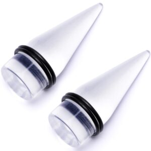 body candy unisex ear gauges stretching kit straight tapers for stretched ears clear acrylic taper set 18mm