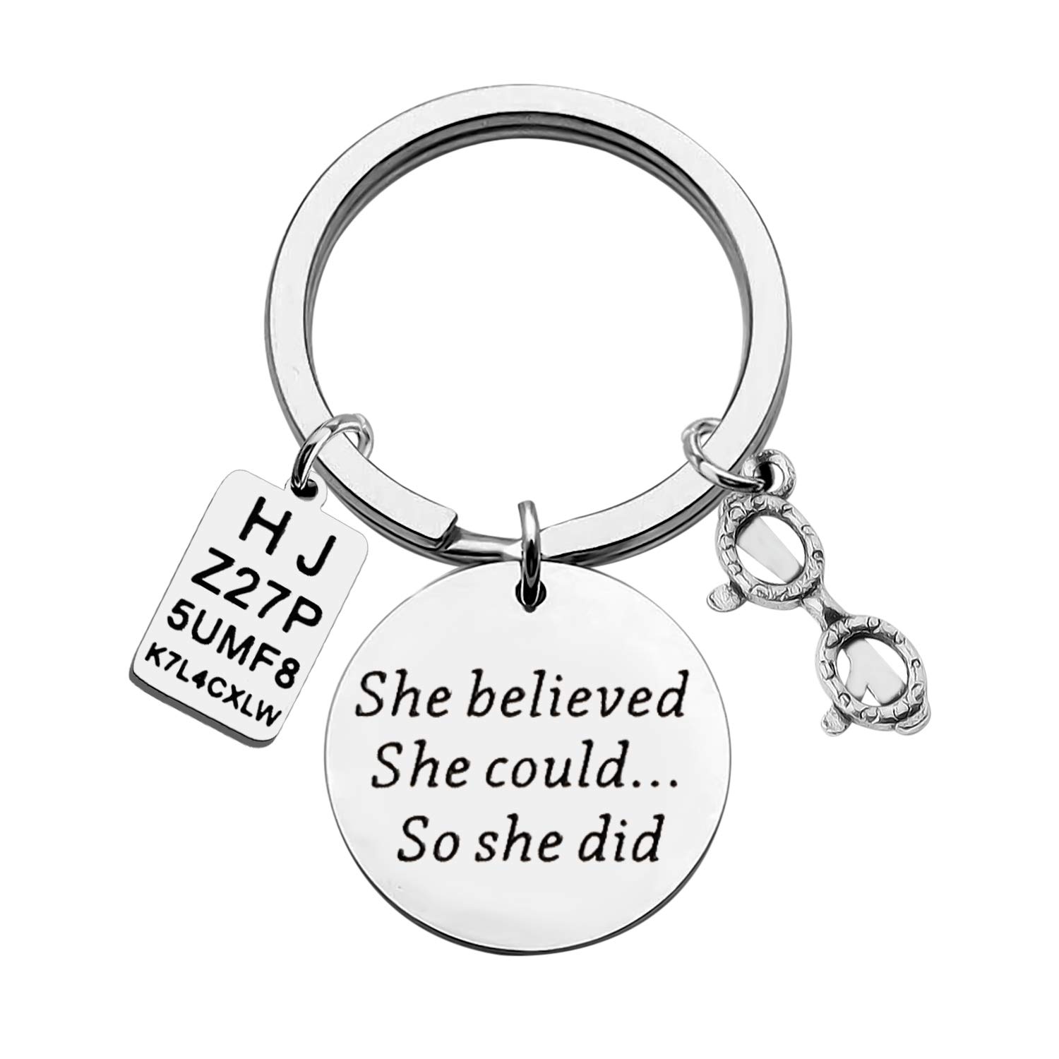 ENSIANTH Optometrist Gift She Believed She Could So She Did Keychain Eye Doctor Gift Optometrist Graduation Jewelry (Optometrist Keychain)