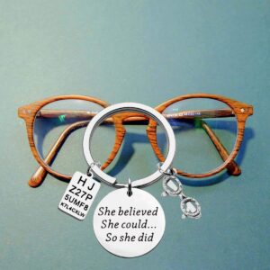 ENSIANTH Optometrist Gift She Believed She Could So She Did Keychain Eye Doctor Gift Optometrist Graduation Jewelry (Optometrist Keychain)