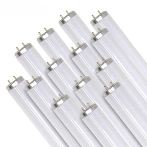 case of 14 f40t12/sp865 daylight linear fluorescent 40-watt t12 6500k light bulbs 48"