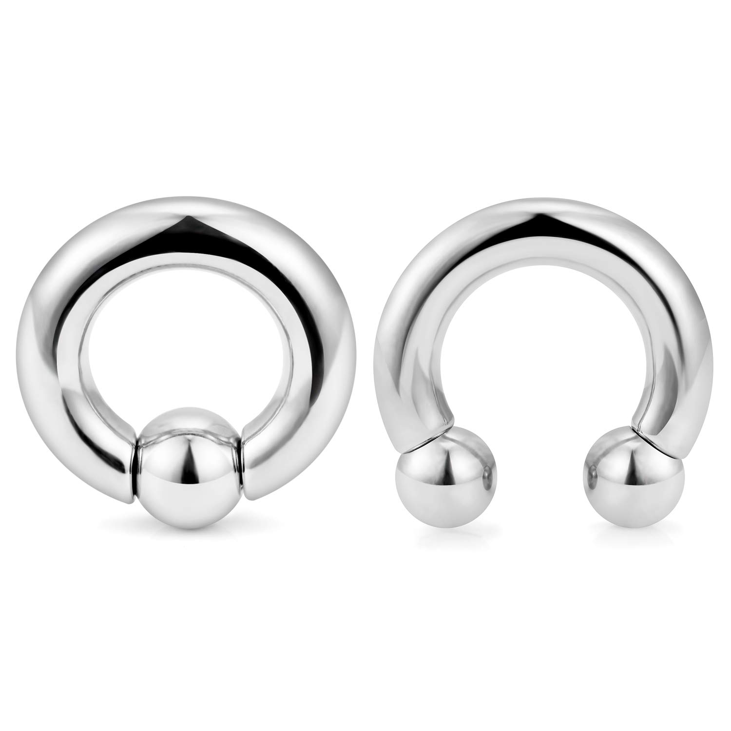 Cisyozi 8G Septum Rings Jewelry Large Ear Earrings Gauges Septum Stretcher kit 8gauge Surgical Stainless Steel Big Wide Septum Nose Earrings Gauges Tunnel Plug Hoop Stretch Piercing Jewelry Women Men