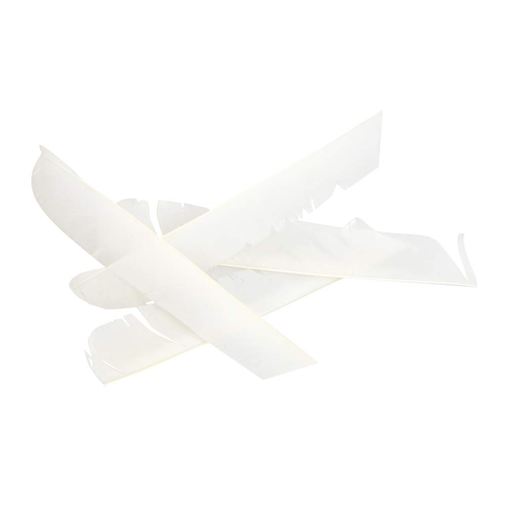 ZSHJGJR 50 Pack Archery Arrow Spiral Twist Wrap Full Length Feathers Left Wing Feathers Fletches Fletching (8-11inch) for Flu-Flu Arrows (White)