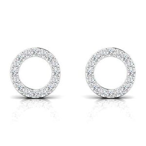 925 Sterling Silver 3/8 Carat Certified Round Diamond Stud Earring for Women | Circle