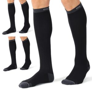 cs celersport 3 pairs compression socks 20-30mmhg for men circulation socks for running traveling shin splints nurse athletic and pregnancy black