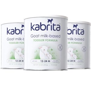 kabrita goat milk toddler formula - easy to digest baby formula 12-24 months - contains vitamin c, d, iron, dha, non-gmo - gentle on sensitive tummies - formula supporting gut health & sleep - 14oz (pack of 3)