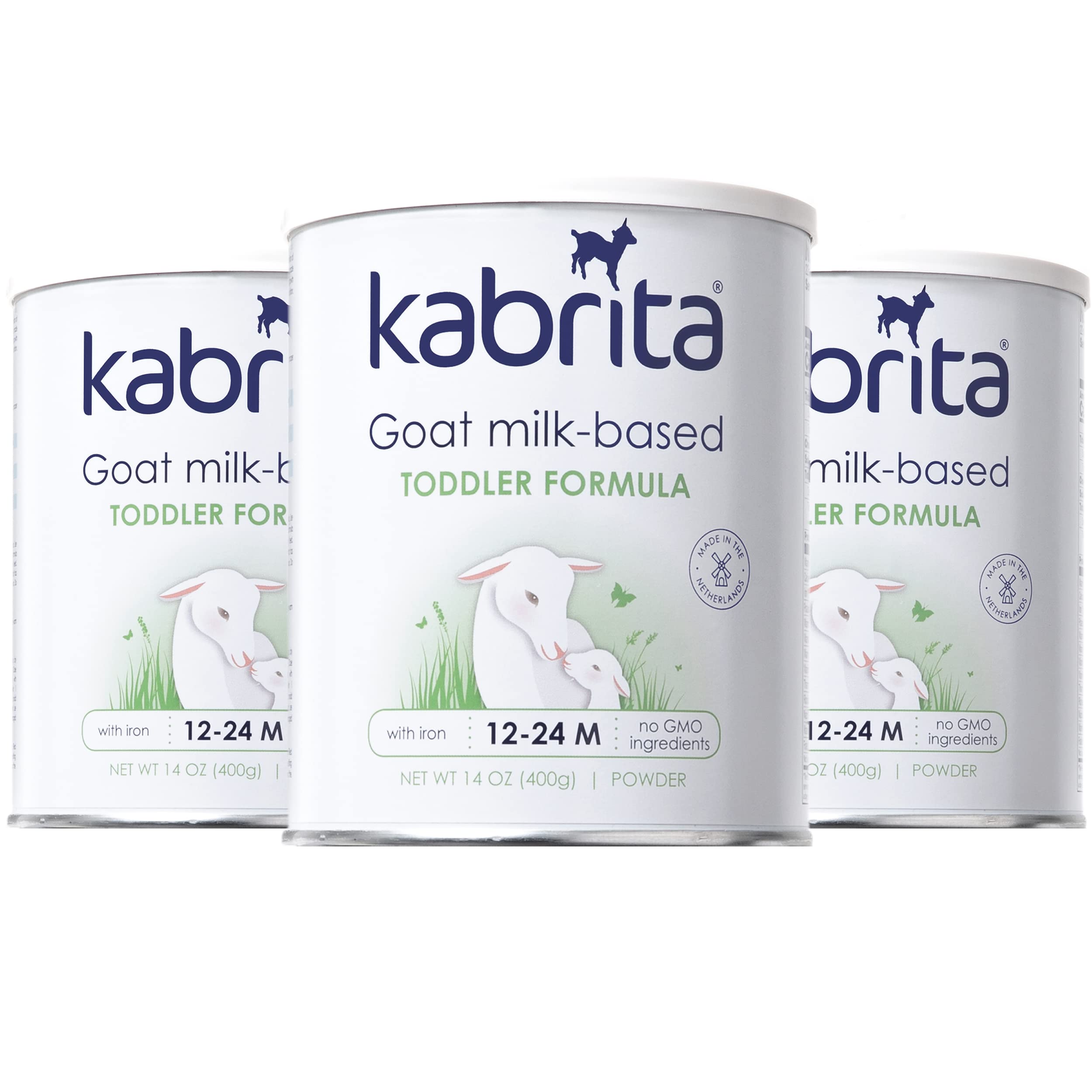 Kabrita Goat Milk Toddler Formula - Easy to Digest Baby Formula 12-24 Months - Contains Vitamin C, D, Iron, DHA, Non-GMO - Gentle on Sensitive Tummies - Formula Supporting Gut Health & Sleep - 14Oz (Pack of 3)