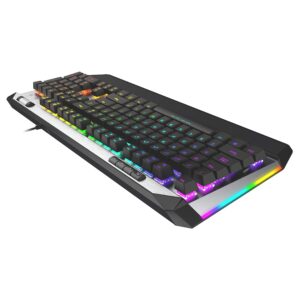 Patriot Viper Gaming V765 Mechanical RGB Illuminated Gaming Keyboard w/Media Controls - Kailh Box Switches, 104-Standard Keys, Removable Magnetic Palm Rest - PV765MBWUXMGM