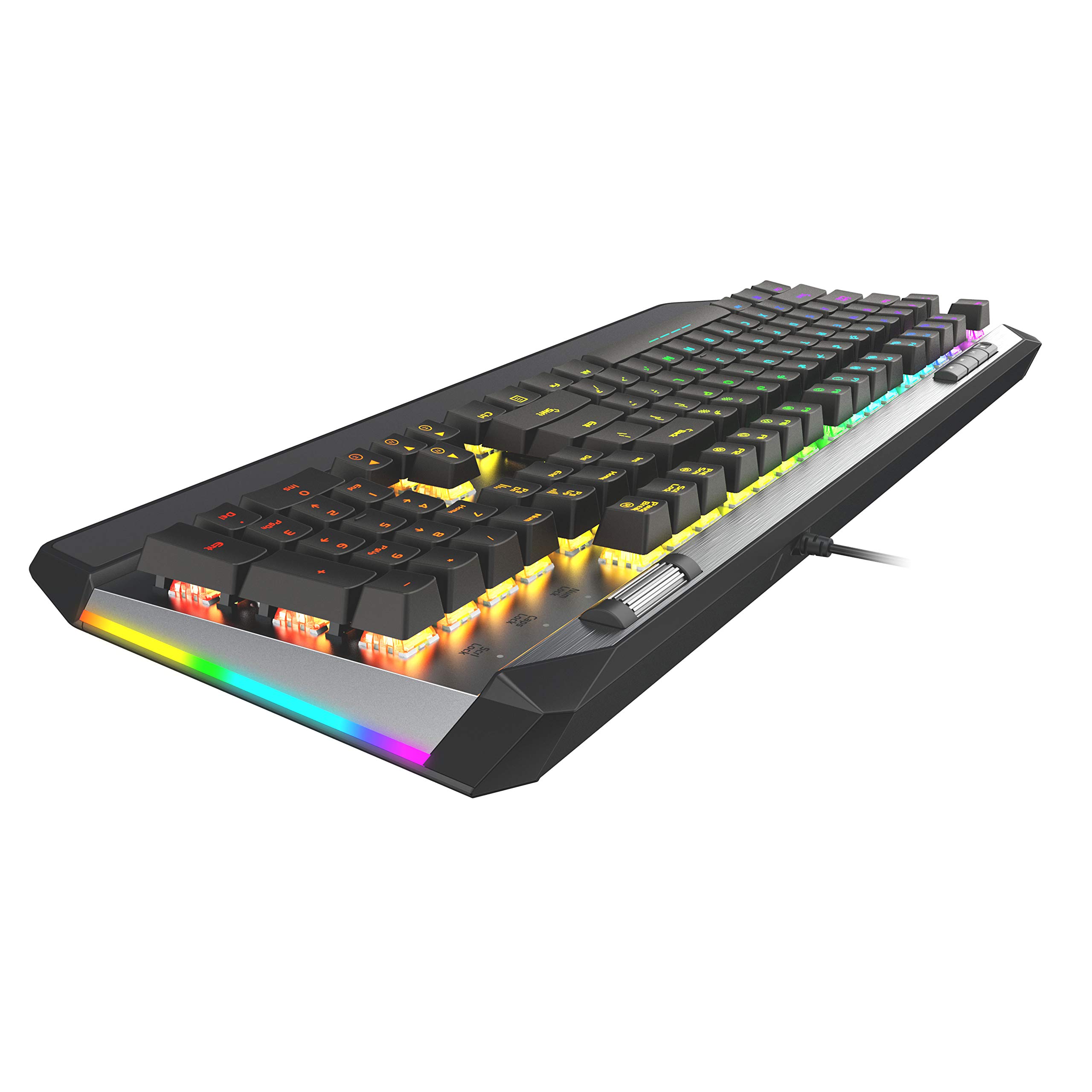 Patriot Viper Gaming V765 Mechanical RGB Illuminated Gaming Keyboard w/Media Controls - Kailh Box Switches, 104-Standard Keys, Removable Magnetic Palm Rest - PV765MBWUXMGM