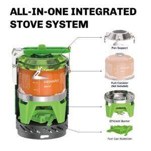 Fire-Maple Fixed Star 2 Backpacking and Camping Stove System - Outdoor Propane Camp Cooking Gear, Portable Pot/Jet Burner Set, Ideal for Hiking, Trekking, Fishing, Hunting Trips and Emergency Use