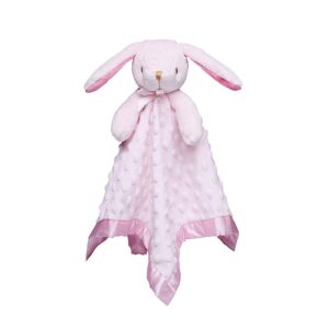 pro goleem loveys for babies bunny security blanket baby girl gifts newborn soft pink lovie for infant and toddler snuggle toy stuffed animal, pink 16 inch