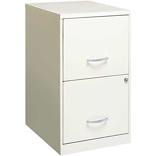 Hirsh Industries Space Solutions 18in 2 Drawer Metal File Cabinet Pearl White