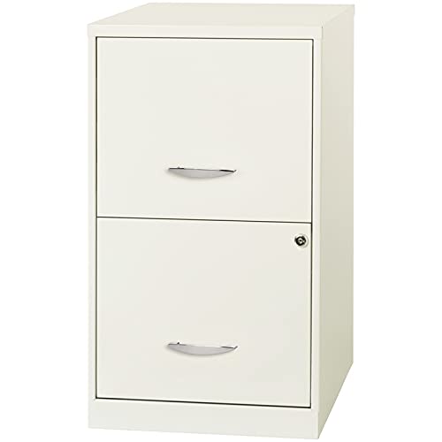 Hirsh Industries Space Solutions 18in 2 Drawer Metal File Cabinet Pearl White