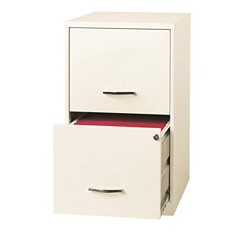 Hirsh Industries Space Solutions 18in 2 Drawer Metal File Cabinet Pearl White