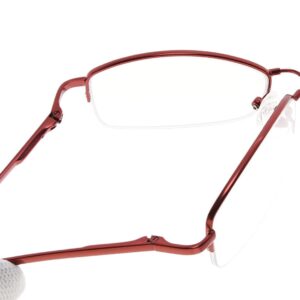 CessBlu Half-Rim Blue Light Filter Glasses Bendable Computer Reading Glasses Women(Wine-Red) without Strength