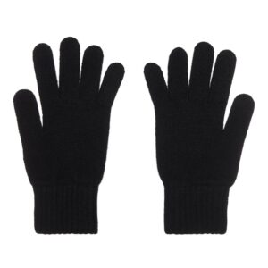 lona scott ladies 100% cashmere gloves, made in scotland, black