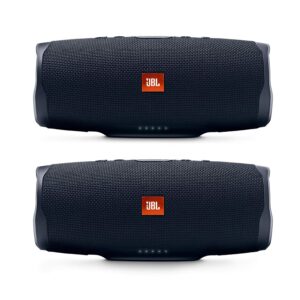 JBL Charge 4 Portable Waterproof Wireless Bluetooth Speaker Bundle - (Pair) Black