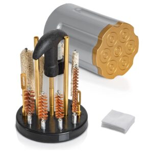 Wild Shot Cylinder Shaped Gun Cleaning Kit for Pistols. Designed for .22.357.40.45 and 9mm Caliber Handguns, Includes 4 bore mops.