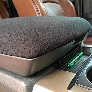 AVOMAR Black Center Console Armrest Soft Pad Protector Cover Compatible with Ford F150 F250 Truck Series 2010-2018 - Black