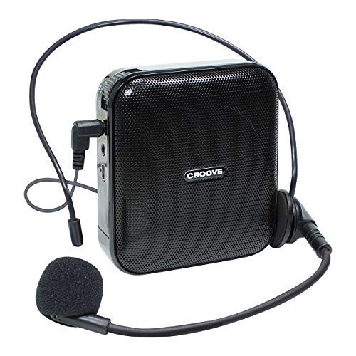 Rechargeable Portable Voice Amplifier with 10 Hrs. Battery Life, Headset Microphone with Speaker, Neck Strap & Belt Clip Included, Covers Over 3300 Sq. Ft Ideal for Classroom Teachers & Tour Guides