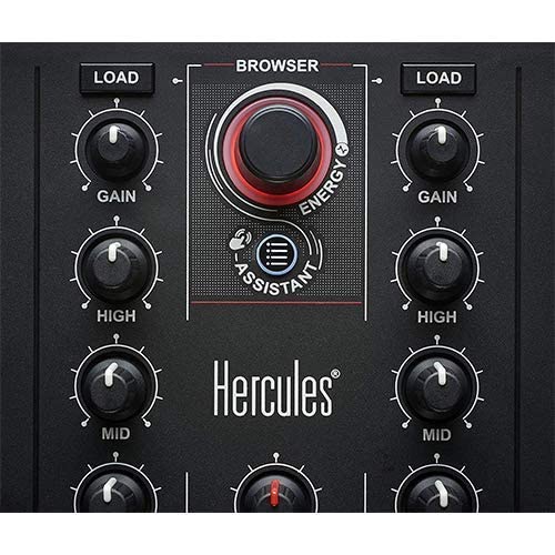 Hercules DJ 2 Control Inpulse 300, Black with 8in Stereo Mini to Dual RCA Y-Cable (6') Bundle, Speaker