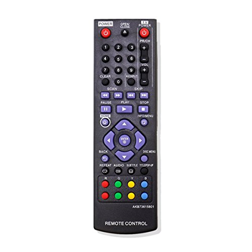 AKB73615801 Remote Control Replaced for LG BP220 BP320 BP125 BP200 BP325W BD220 DVD/DVDR Blu Ray Audio Home Theater