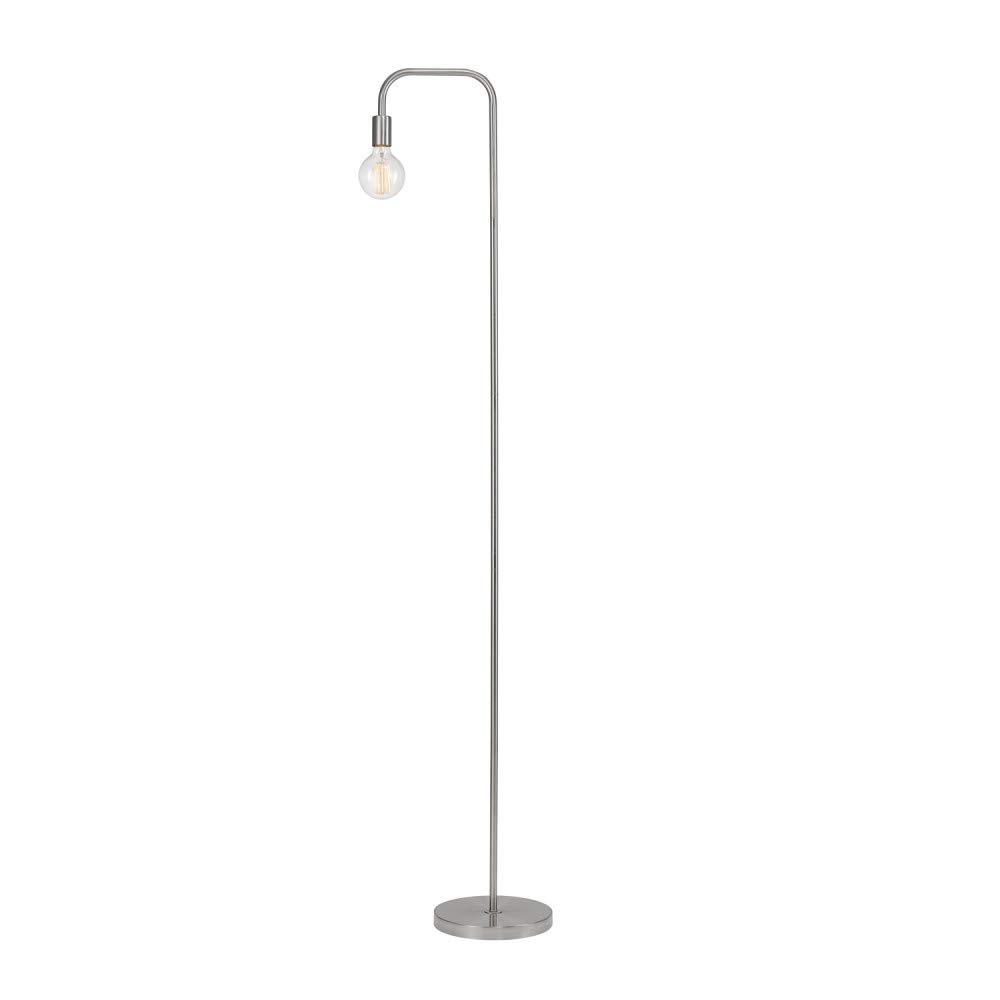 Globe Electric 67067 Holden 70" Floor Lamp, Brushed Steel, in-Line On/Off Foot Switch