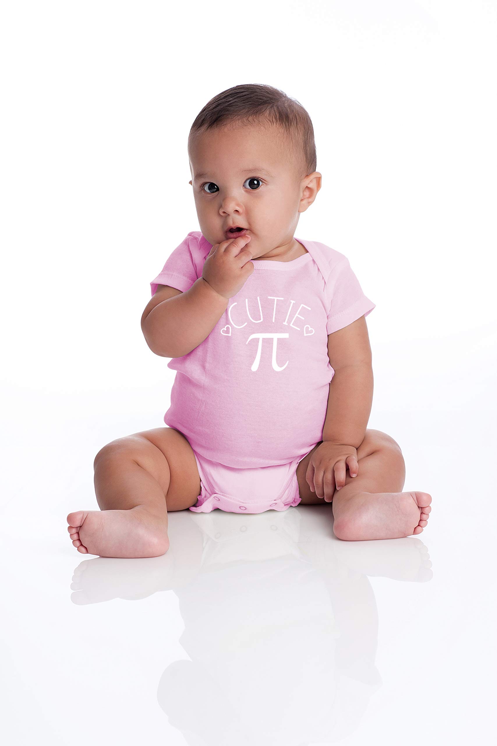 Cutie Pie - Geeky Math Lover Nerd - Funny Cute Infant Creeper, One-Piece Baby Bodysuit (Pink, 6 Months)