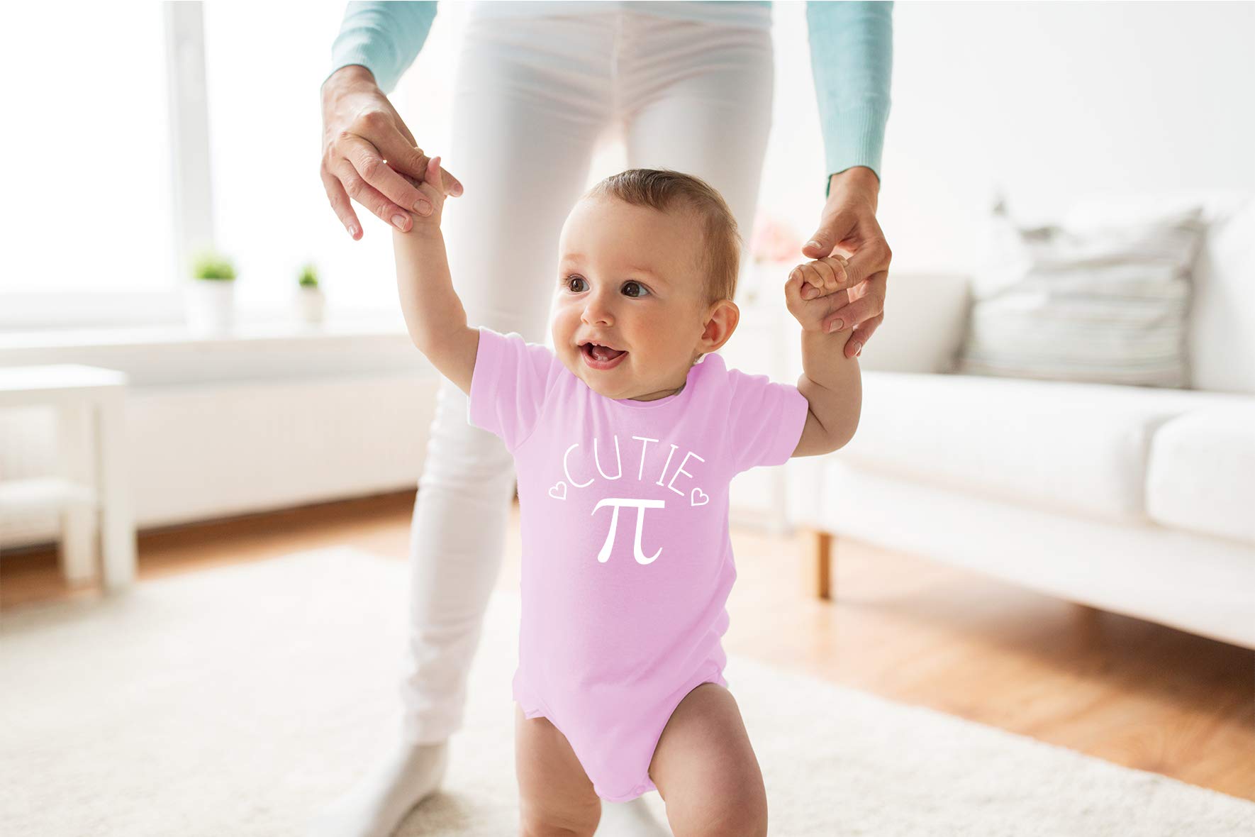 Cutie Pie - Geeky Math Lover Nerd - Funny Cute Infant Creeper, One-Piece Baby Bodysuit (Pink, 6 Months)