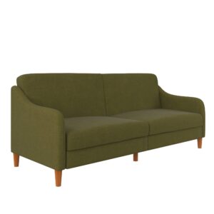 dhp jasper coil futon, green linen, twin