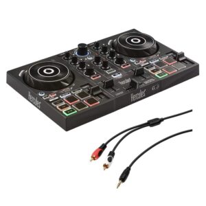 hercules dj control inpulse 200 with /8" stereo mini to dual rca y-cable (6') bundle